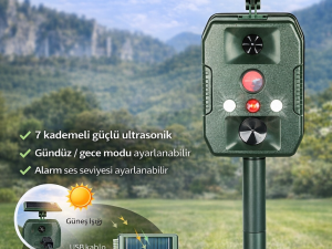 KILLZONE Solar Ultrasonik Hayvan Kovucu – Güneş Enerjili & Titreşimli Bahçe Koruma Sistemi